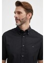 Tommy Hilfiger camicia in cotone uomo colore nero