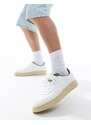 Pull&Bear - Sneakers rétro bianche con dettaglio rétro-Marrone