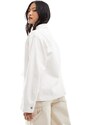 ASOS Petite ASOS DESIGN Petite - Camicia giacca in twill di cotone écru con tasche-Bianco