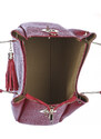 Borsa donna KAROLINA a spalla in vera pelle rigida, colore ROSSO, CHIARO SCURO, Made in Italy