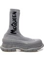 Alexander Mcqueen Sock-Style Logo-Print Boots
