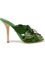 Dolce & Gabbana Keira Jungle Leaf Satin Mules