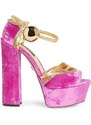 Dolce & Gabbana Velvet Crystal Heel Sandals