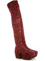 Prada Jaquard Embroidered Boots