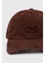 424 berretto da baseball Distressed Baseball Hat colore marrone FF4SMY01CP-TE003.770
