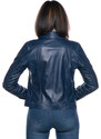 Leather Trend Giusy - Giacca Donna Blu in vera pelle