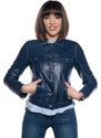 Leather Trend Giusy - Giacca Donna Blu in vera pelle