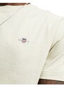 GANT - T-shirt beige con logo a stemma-Neutro