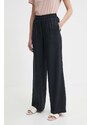 Sisley pantaloni in lino colore nero