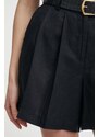Sisley pantaloncini in lino colore nero