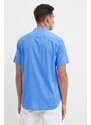 Tommy Hilfiger camicia in cotone uomo colore blu