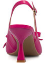 Décolleté slingback fucsia da donna con tacco a campana 8 cm Lora Ferres