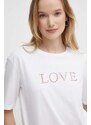 Sisley t-shirt in cotone donna colore bianco
