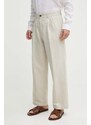 United Colors of Benetton pantaloni in lino misto colore beige