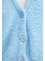 American Vintage cardigan in lana GILET ML colore blu ZOL19AE24