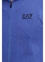 EA7 Emporio Armani felpa in cotone uomo colore violetto con cappuccio