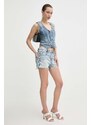 Miss Sixty pantaloncini di jeans JJ2360 DENIM SHORTS donna colore blu con applicazione 6L1JJ2360000