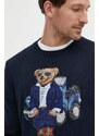 Polo Ralph Lauren maglione in cotone colore blu navy 710934022