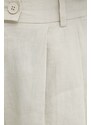 Sisley pantaloncini in lino colore beige