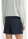 Sisley pantaloncini in lino colore blu navy