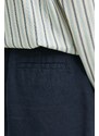 Sisley pantaloncini in lino colore blu navy