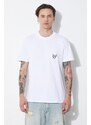 Neil Barrett t-shirt in cotone Slim Double Bolt uomo colore bianco con applicazione MY70218R-Y523-100N