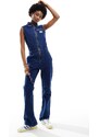 Calvin Klein Jeans - Tuta jumpsuit lavaggio scuro con zip-Blu navy