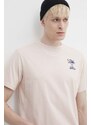 Kaotiko t-shirt in cotone colore rosa con applicazione