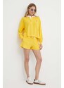 Polo Ralph Lauren camicia a maniche lunghe donna colore giallo 211936223