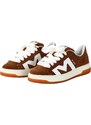 BRIAN MILLS - Sneakers in camoscio con logo - Colore: Marrone,Taglia: 40