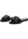 SIANO VIA ROMA - Sandalo con accessorio in pietre - Colore: Nero,Taglia: 40