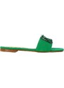SIANO VIA ROMA - Sandalo con accessorio in pietre - Colore: Verde,Taglia: 39