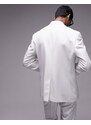 Topman - Giacca da abito slim fit stile smoking bianca-Bianco