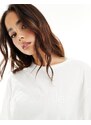 Calvin Klein - Pigiama bianco in puro cotone con T-shirt e pantaloncini