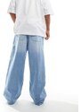 Bershka - Jeans a palloncino blu con cuciture