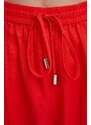 United Colors of Benetton pantaloni in lino colore rosso