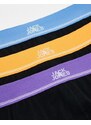 Jack & Jones - Confezione da 3 boxer aderenti con logo centrale ed elastico in colori vivaci-Nero