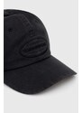 thisisneverthat berretto da baseball in cotone Overdyed E/T-Logo Cap colore nero con applicazione TN240WHWBC02