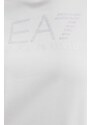 EA7 Emporio Armani felpa in cotone donna colore grigio con cappuccio con applicazione