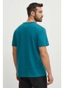 Tommy Jeans t-shirt in cotone uomo colore verde con applicazione DM0DM18665