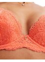 Ann Summers - Sexy Lace - Reggiseno con scollo profondo imbottito in pizzo corallo-Arancione