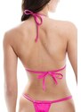 ASOS DESIGN - Top bikini a triangolo micro rosa acceso