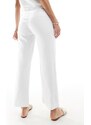Abercrombie & Fitch - Sloane - Mix and Match - Pantaloni in misto lino bianchi-Bianco