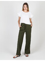 Gladys Pantaloni Donna In Tessuto Tecnico a Gamba Larga Casual Verde Taglia L