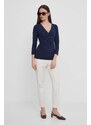 Lauren Ralph Lauren camicia a maniche lunghe colore blu navy 200824366