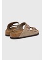 Birkenstock ciabatte slide in camoscio Arizona uomo colore beige 51461