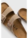 Birkenstock ciabatte slide in camoscio Arizona uomo colore beige 51461