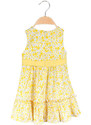 Sweet Junior Abito Floreale Da Neonata Senza Maniche Abbigliamento Giallo Taglia 12m