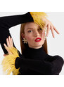 La DoubleJ Knitwear gend - High Kick Top Black L 70% Cashmere 27% Silk 3%Ostrich Feathers