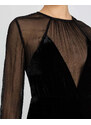 TWINSET Abito lungo velvet nero